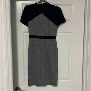 Chic Black and Gray Midi Dress